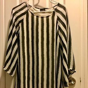 Audrey Women’s Small Black & White Striped Dress